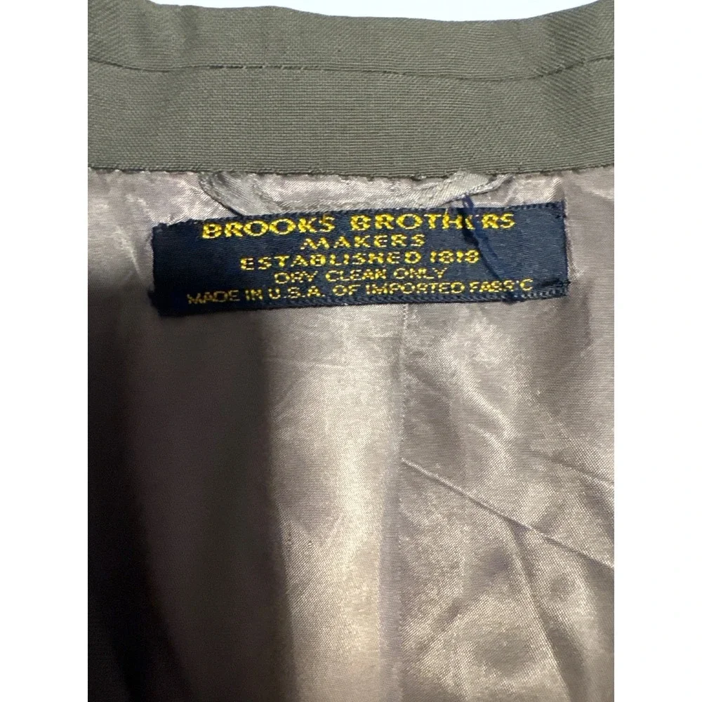 Brooks Brothers Blazer Men 41R Olive Green Excellent 100% Wool 2-Button USA Made